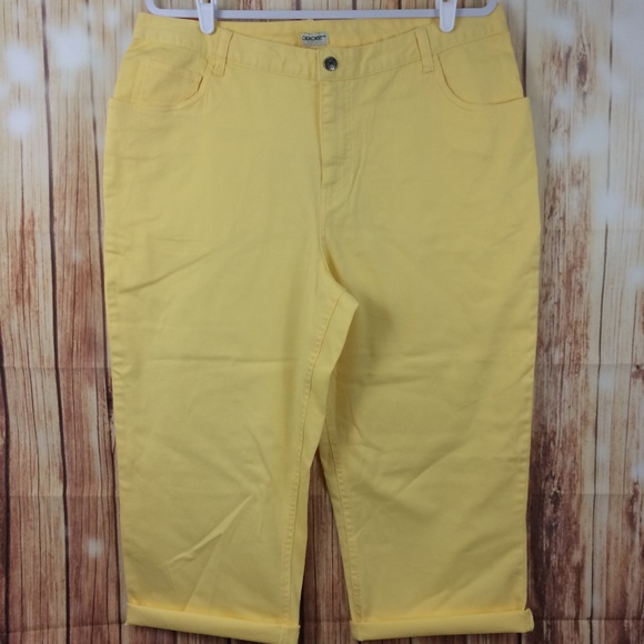 Cherokee Yellow & Mints Cropped Pants Bundle NWT- 2 Pairs size 18 - Picture 2 of 8